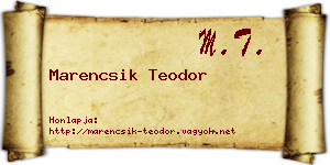 Marencsik Teodor névjegykártya